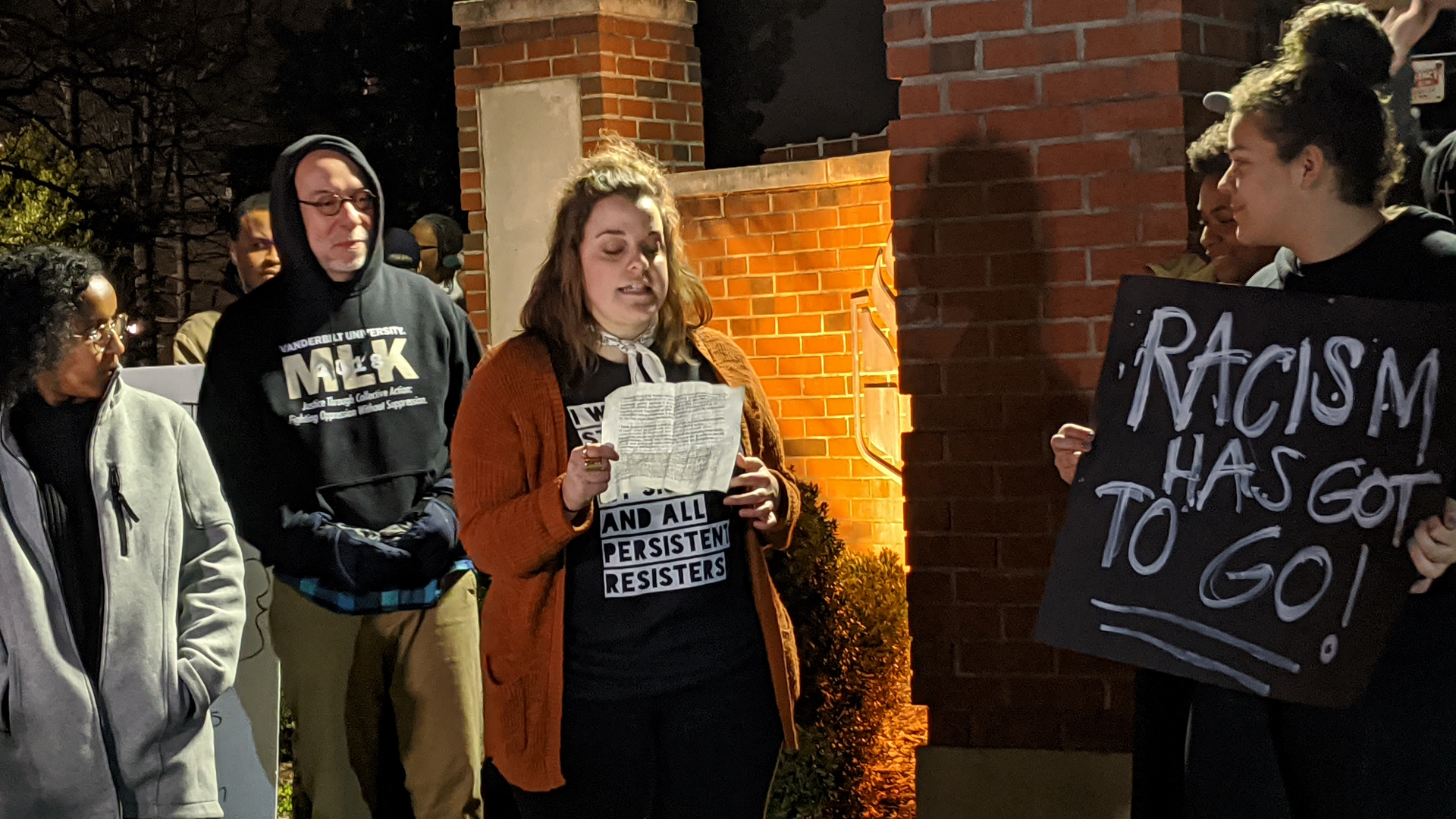 Demonstrators Show Support for Lipscomb Academy's Dean of Intercultural Development